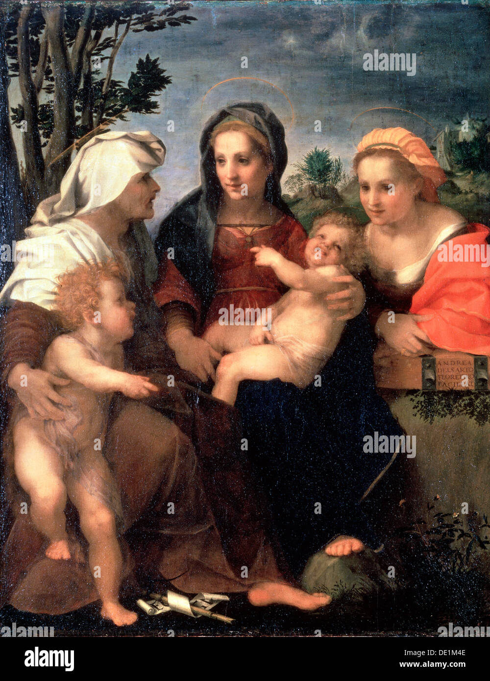 'Virgin and Child with Saints Catherine, Elisabeth and John the Baptist', 1510s.  Artist: Andrea del Sarto Stock Photo