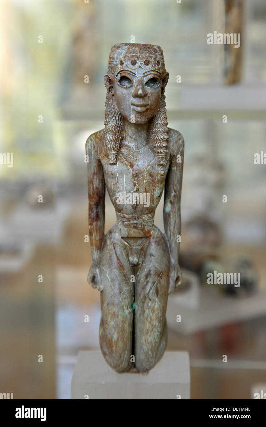 One of the most extraordinary exhibits in the archaeological museum of Vathi, Samos island, Aegean sea, Greece. Stock Photo