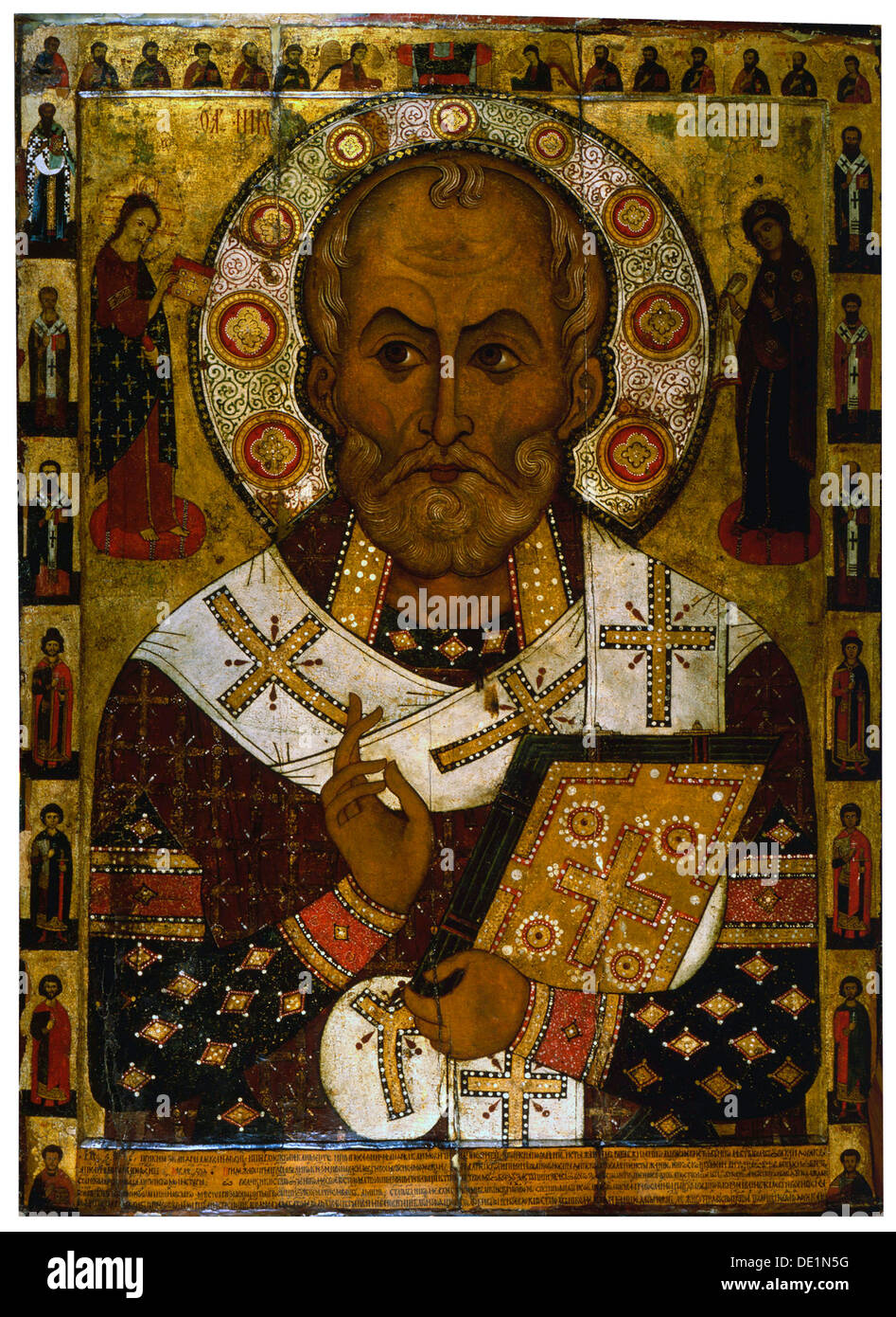 'Saint Nicholas of Lipna', 1294.  Artist: Alexa Petrov Stock Photo