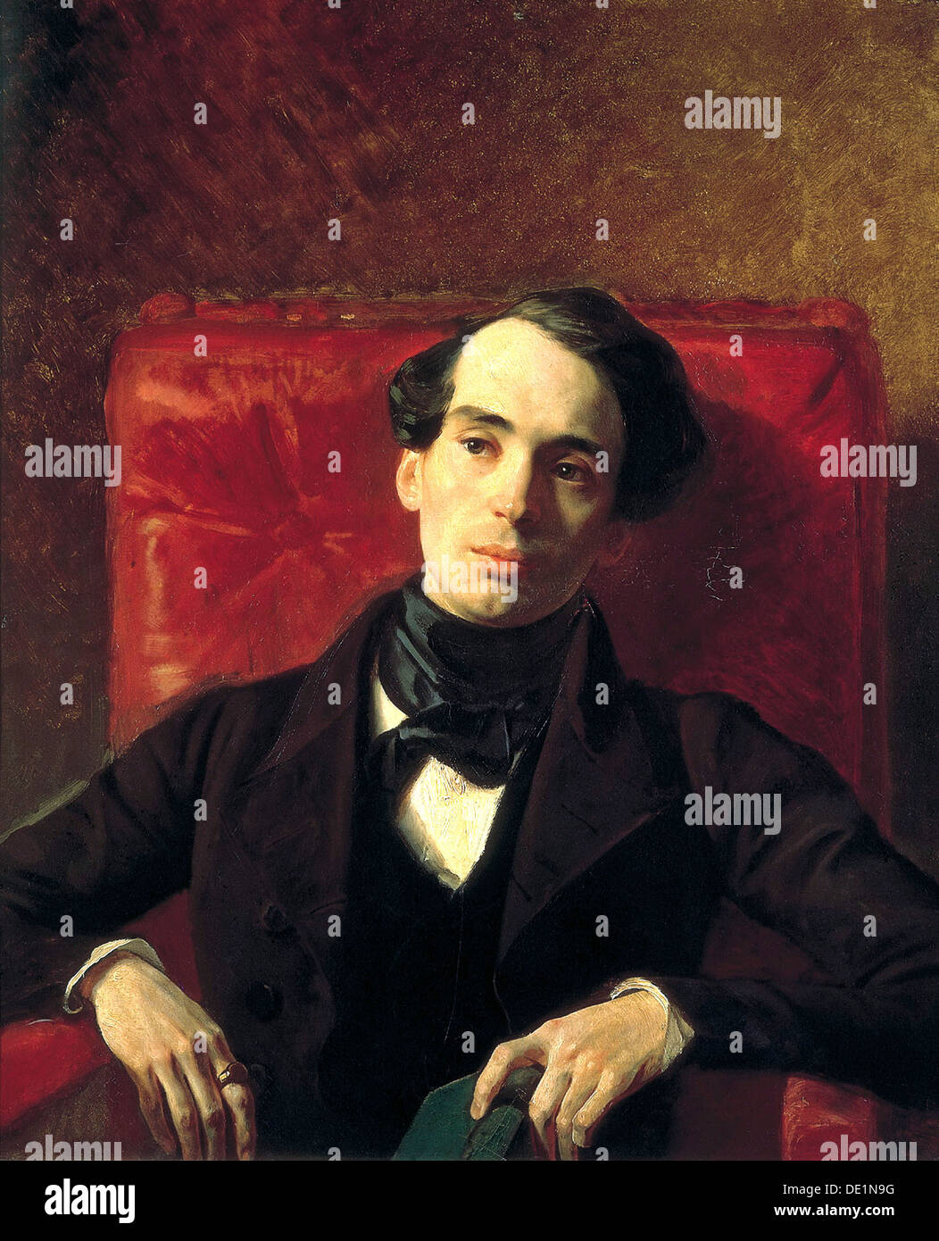 'Portrait of the author Alexander Strugovshchikov', (1808-1878), 1840.  Artist: Karl Briullov Stock Photo
