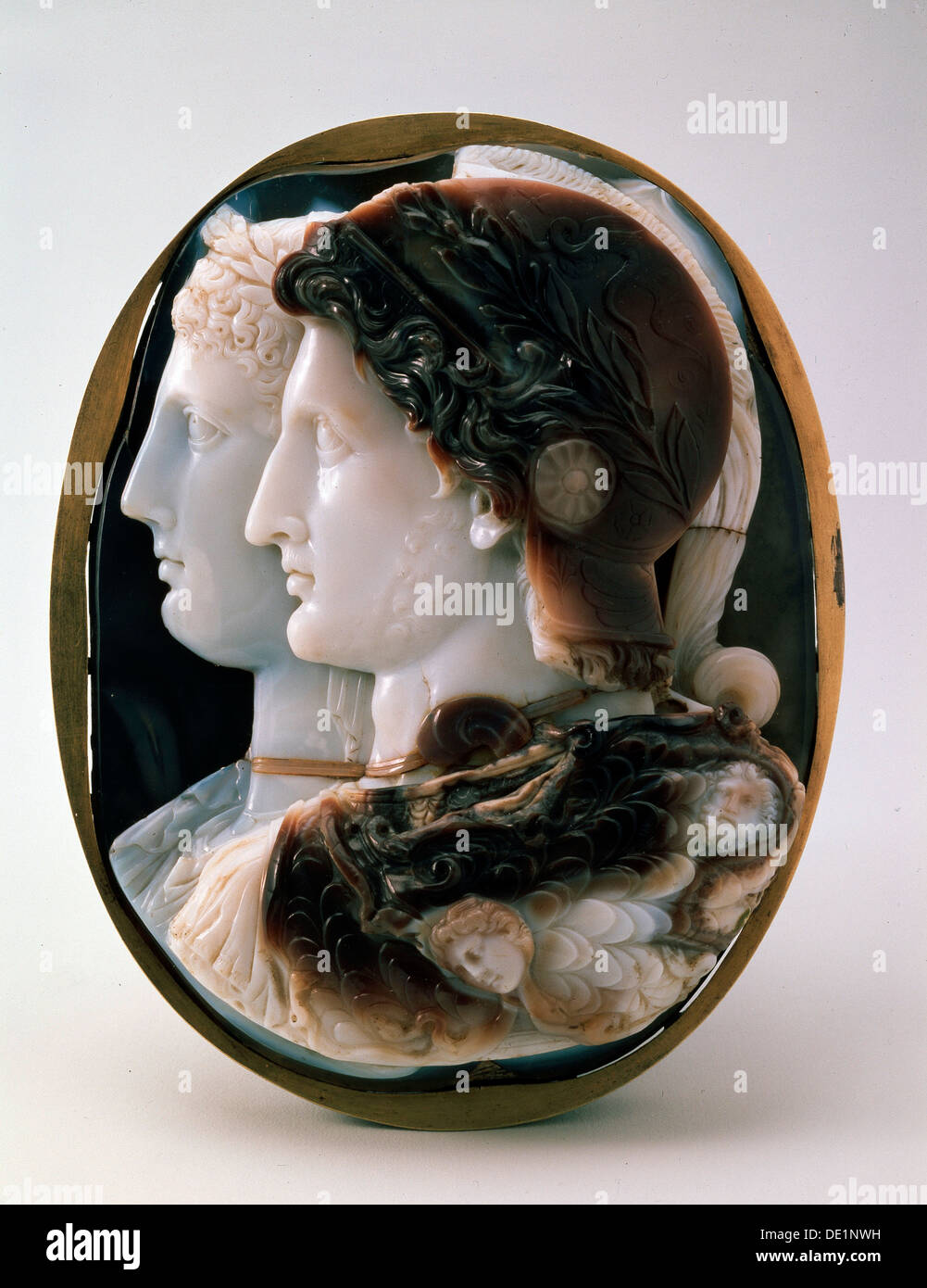 'Cameo (The Gonzaga Cameo) with King Ptolemy II of Egypt and his wife Arsinoe I', 3rd century BC. Artist: Unknown Stock Photo