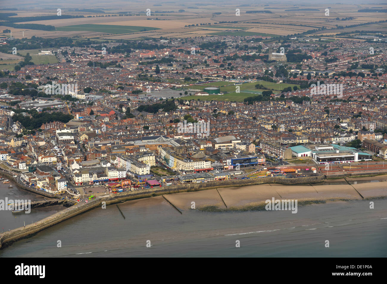 Aerial photograph of Bridlington Sea front Stock Photo
