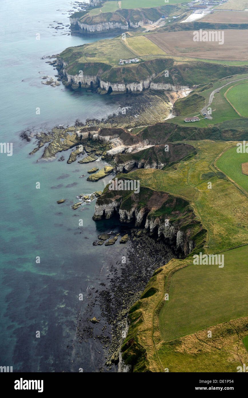 Aerial photograph of Yorkshire coast near Flamborough Head Stock Photo