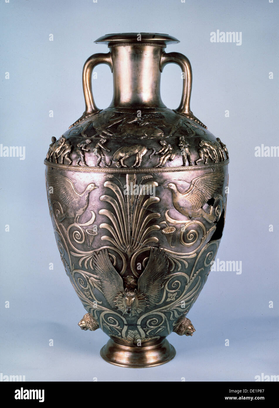 'Amphora with relief scenes', first half of 4th century BC. Artist: Unknown Stock Photo