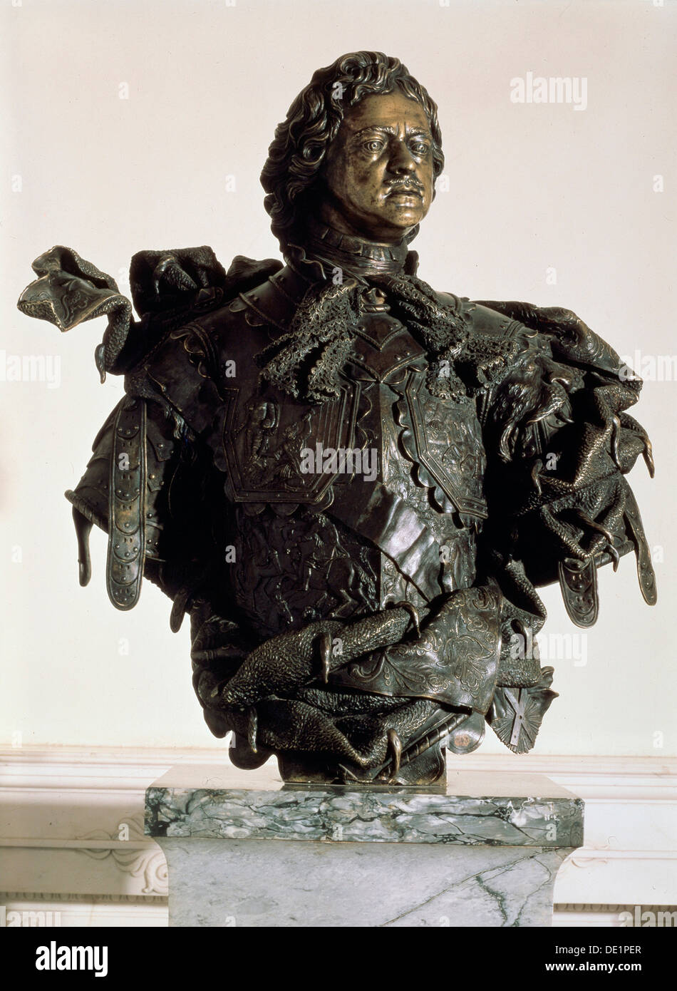 'Portrait Bust of Emperor Peter the Great', 1723-1730.  Artist: Bartolomeo Francesco Rastrelli Stock Photo