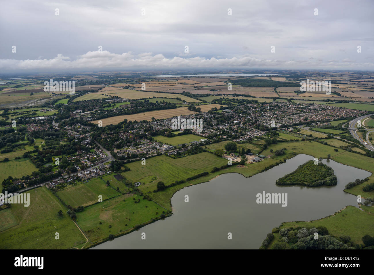 Aerial photograph of Brampton in Cambridgeshire Stock Photo