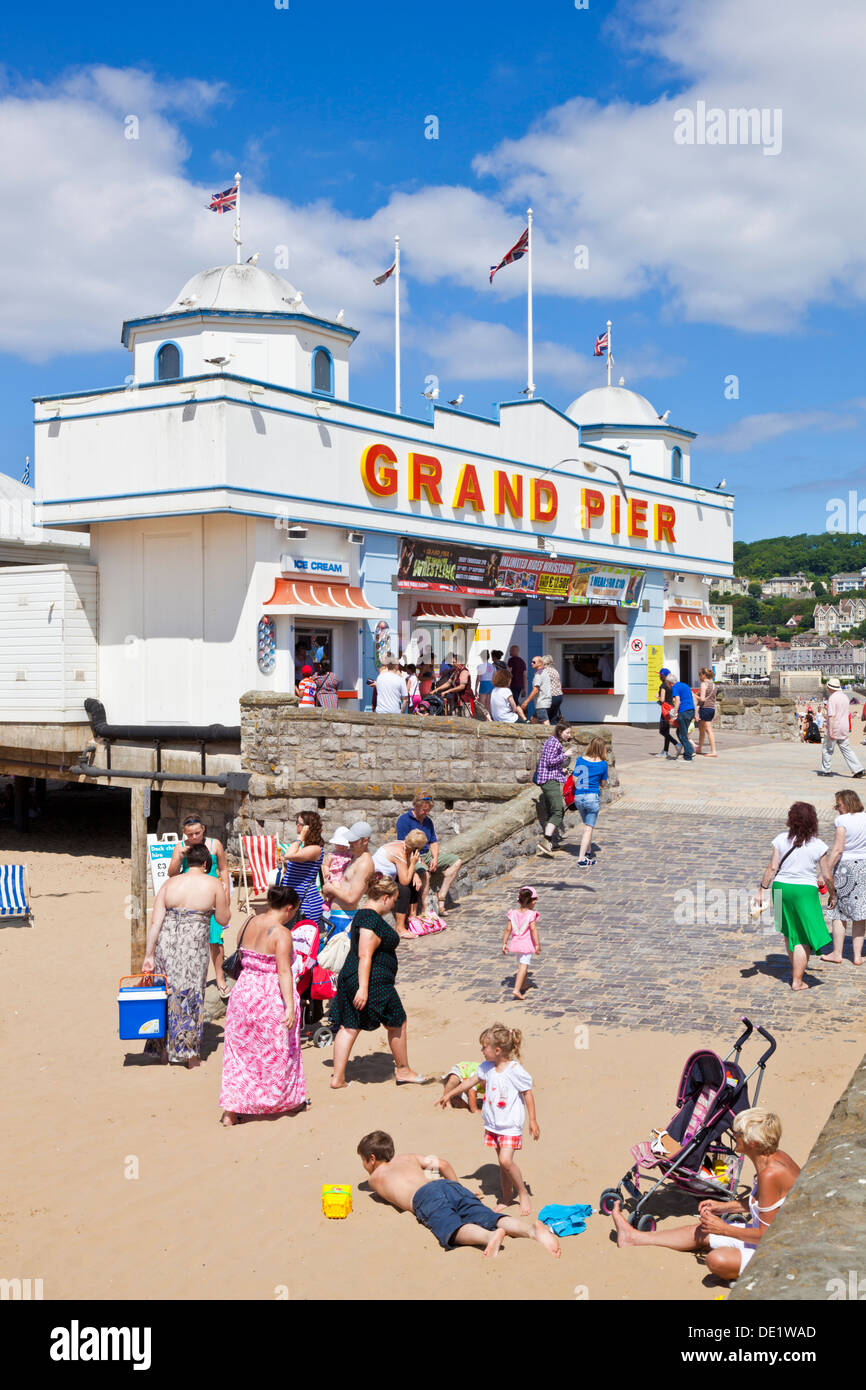 Weston Super Mare Grand Pier and beach Weston-Super-Mare Somerset England UK GB EU Europe Stock Photo