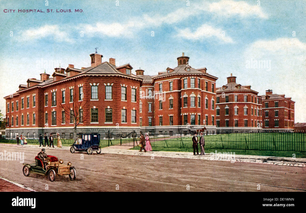 City Hospital, St Louis, Missouri, USA, 1910. Artist Unknown Stock