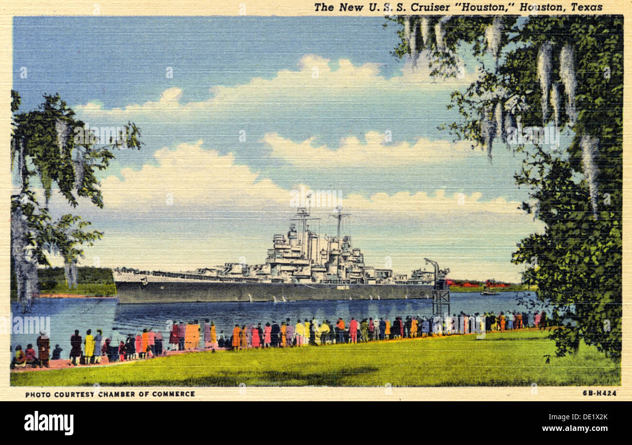 The new US Navy cruiser USS 'Houston', Houston, Texas, USA, 1946