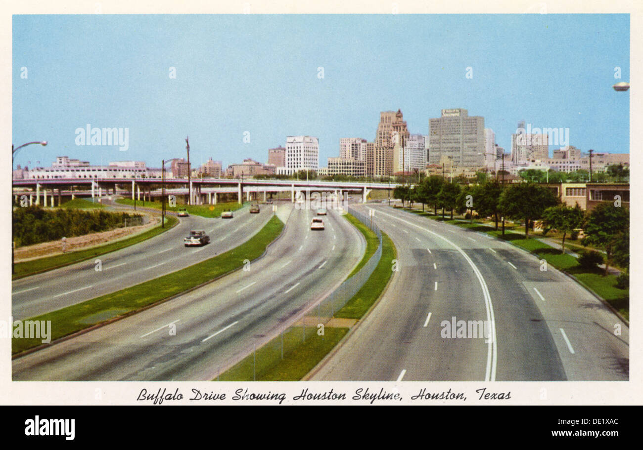 Buffalo Drive, Houston, Texas, USA, 1958. Artist Unknown Stock Photo Alamy