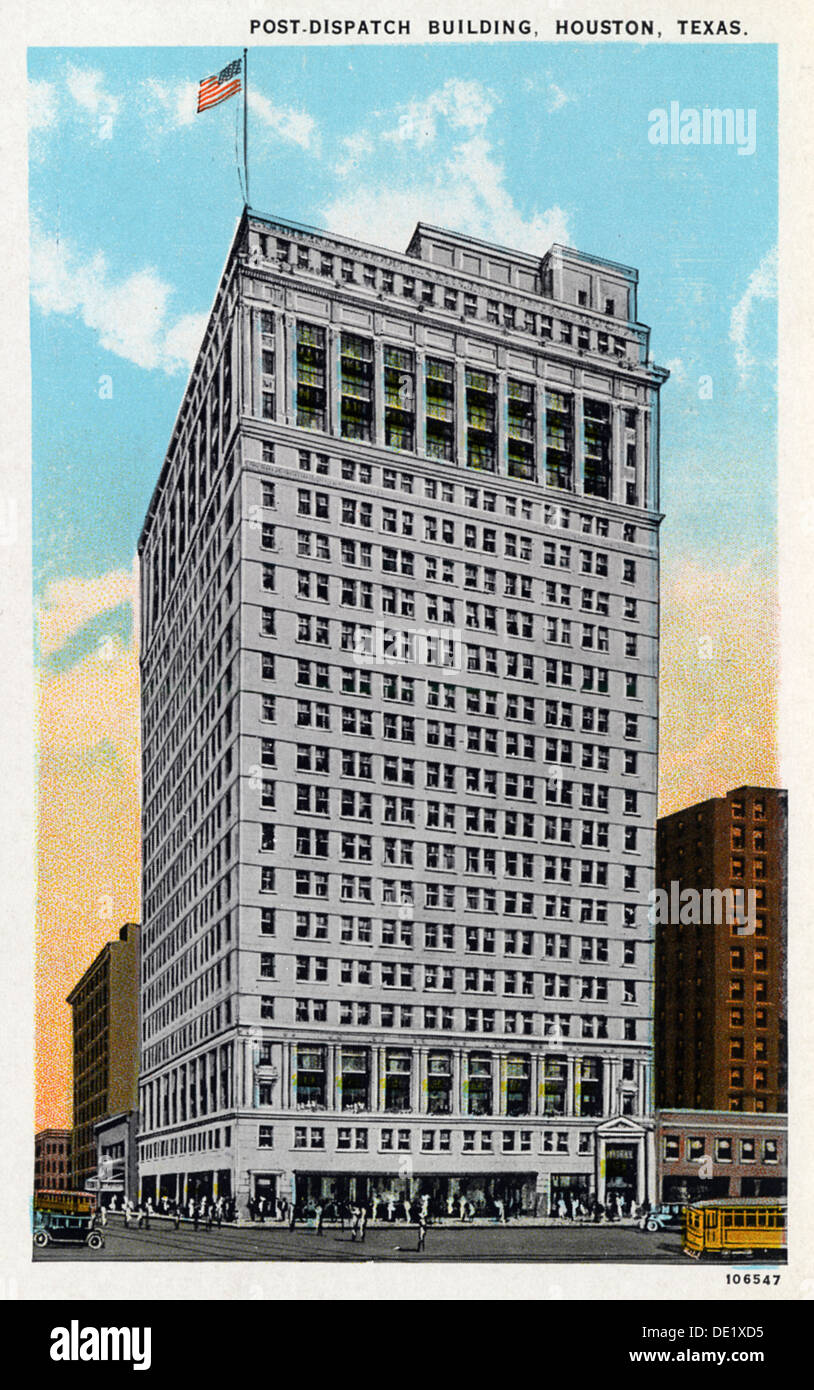 PostDispatch Building, Houston, Texas, USA, 1925. Artist Unknown