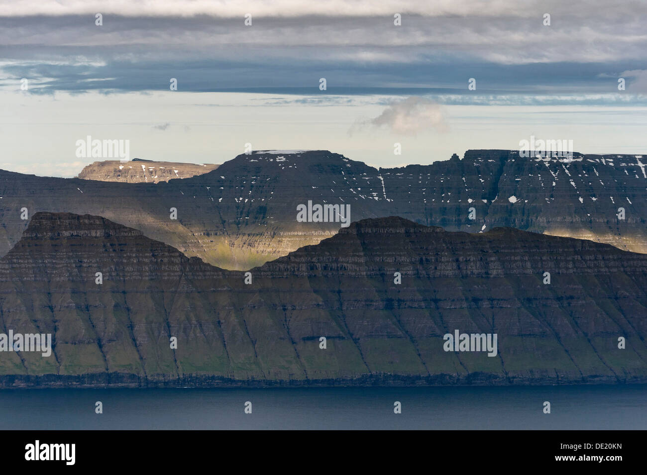Mountain ridges of the islands and Kalsoy and Kunoy, Faroe Islands, Faroe Islands, Denmark Stock Photo