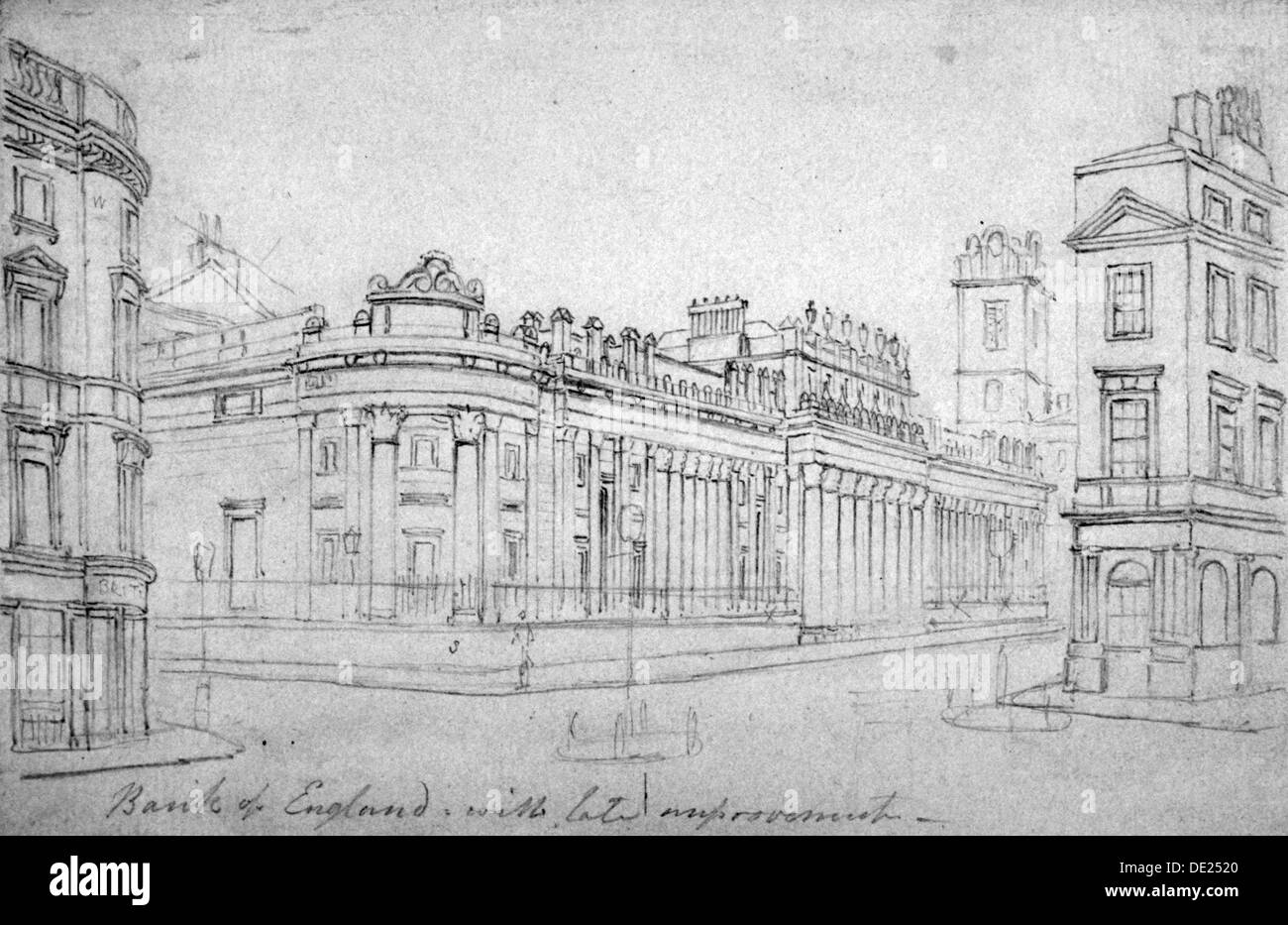 The Bank of England, City of London, c1830. Artist: Thomas Hosmer Shepherd Stock Photo
