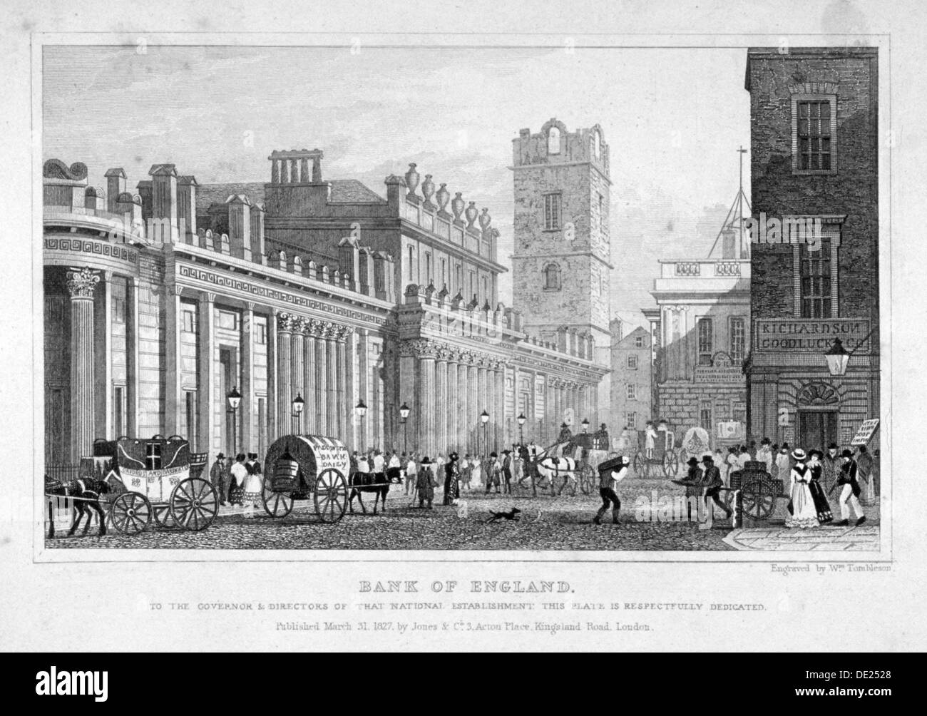 The Bank of England, City of London, 1827. Artist: William Tombleson Stock  Photo - Alamy