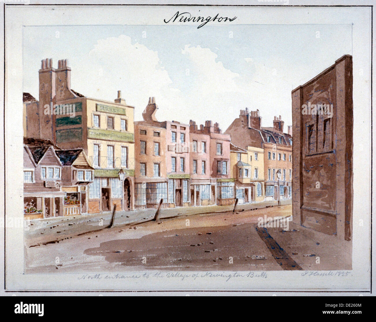 Newington, Southwark, London, 1825. Artist: John Hassell Stock Photo
