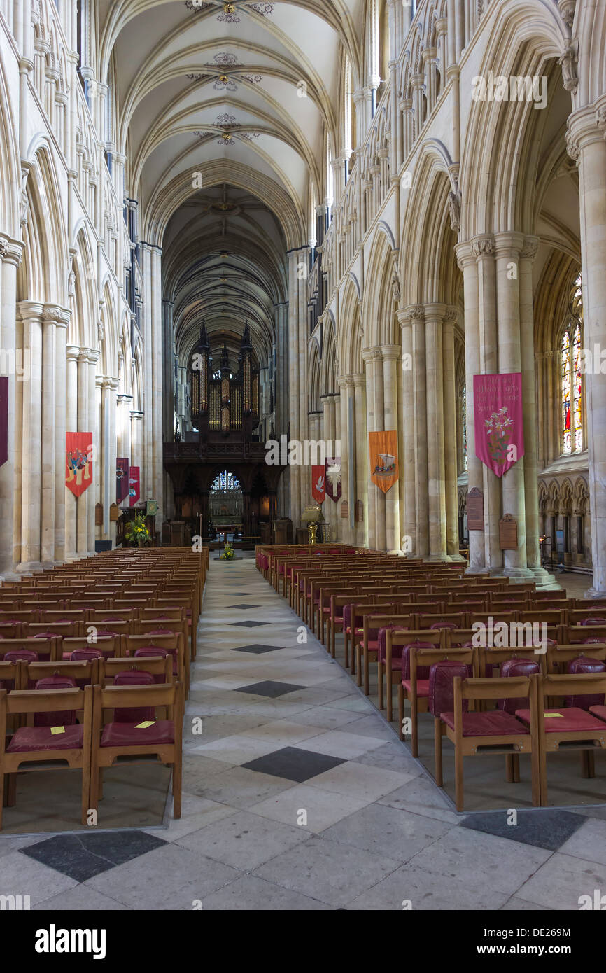 The Nave in historic Beverley Minster Stock Photo