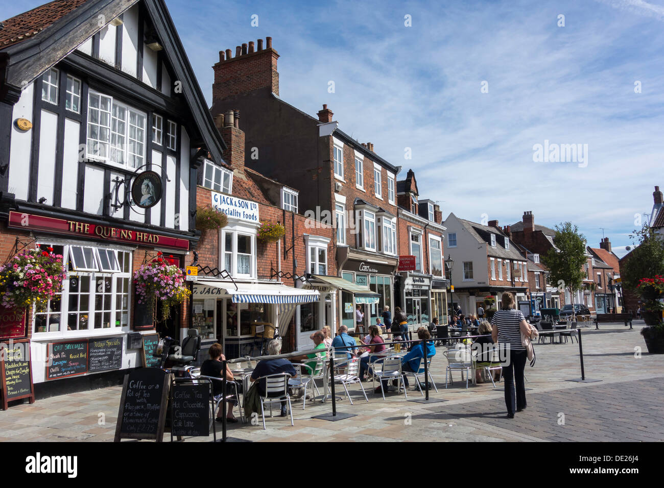 Wednesday Market a pedestrianised shopping area in the historic town of Beverley East Yorkshire Stock Photo
