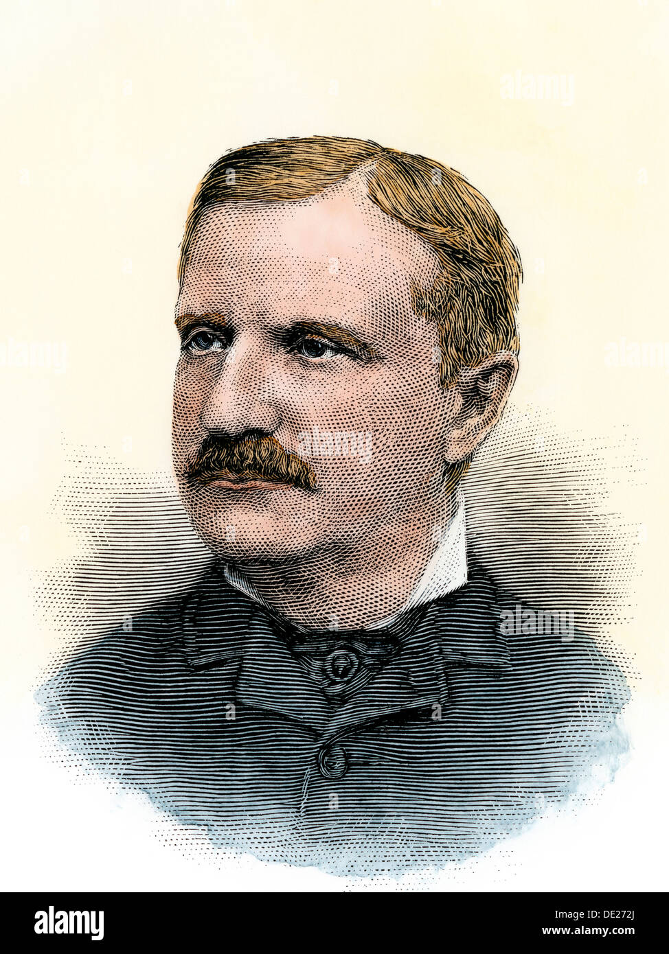 William Rockefeller. Hand-colored woodcut Stock Photo