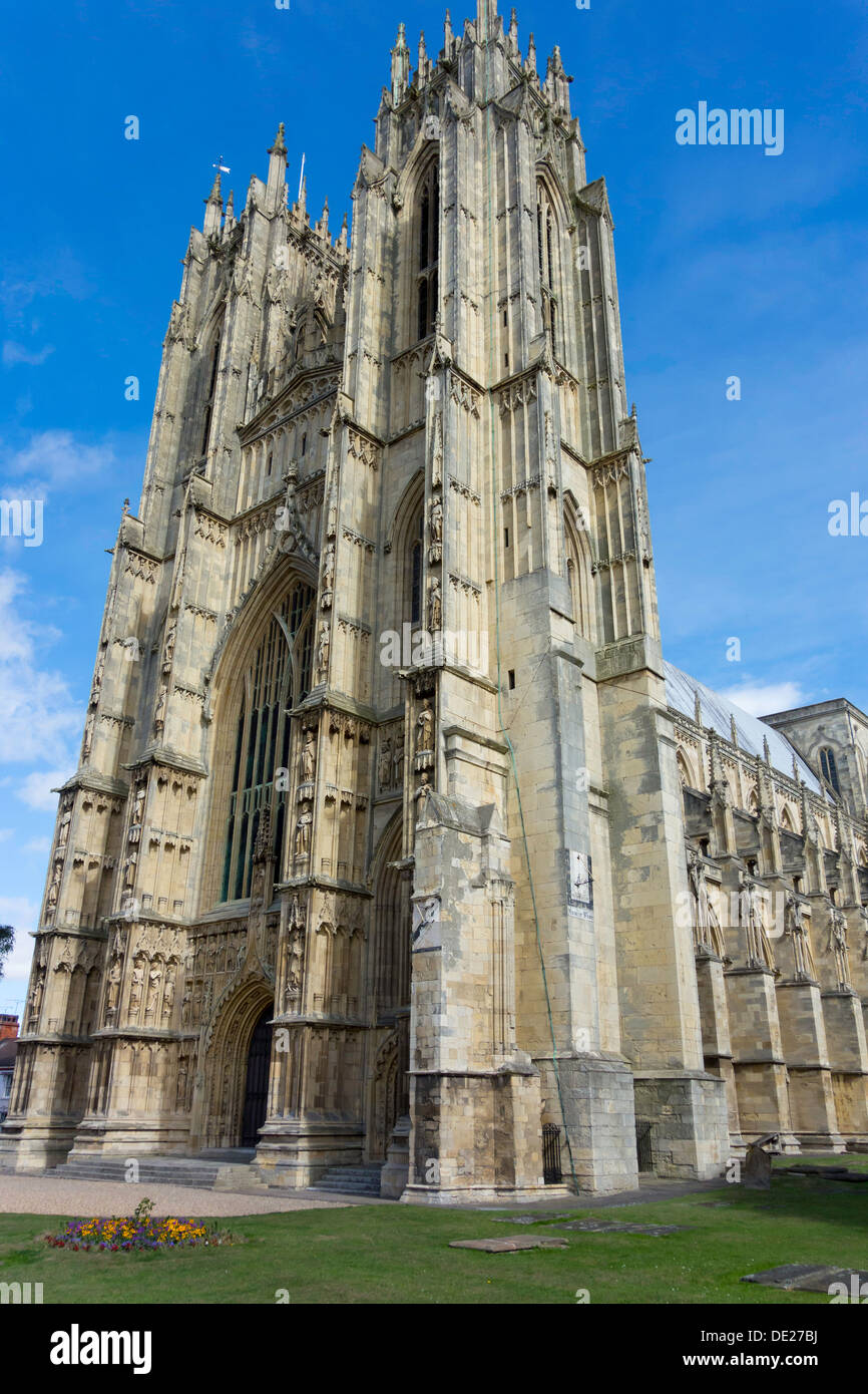 The West end of historic Beverley Minster in East Yorkshire England Stock Photo