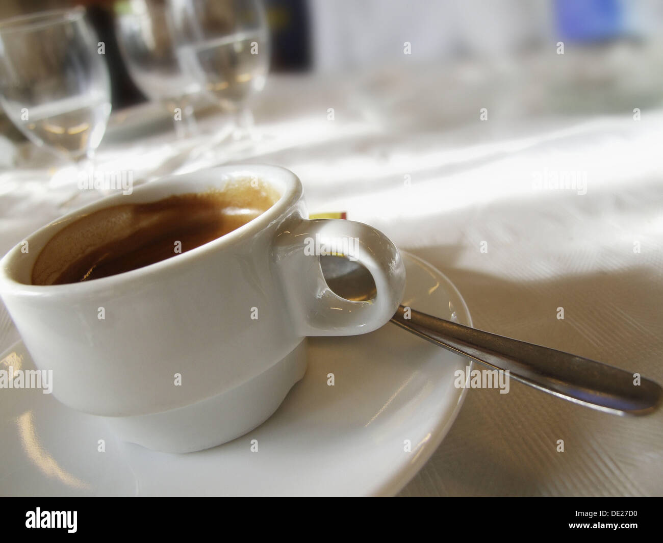 Hour of the coffee in restaurant Don Baco Stock Photo