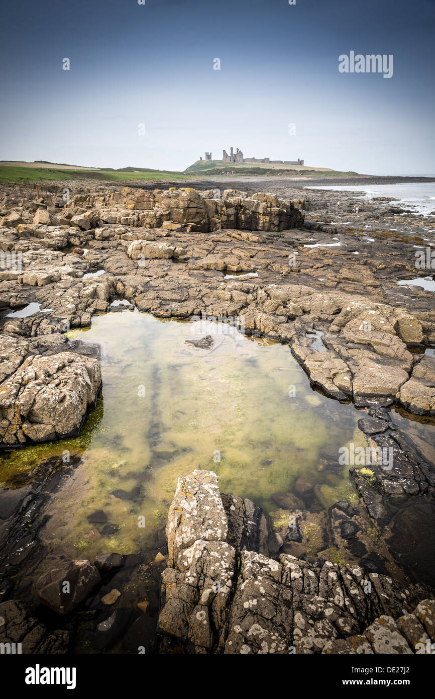 Dunstanburgh Castle, Craster, Northumberland, England, UK, GB Stock