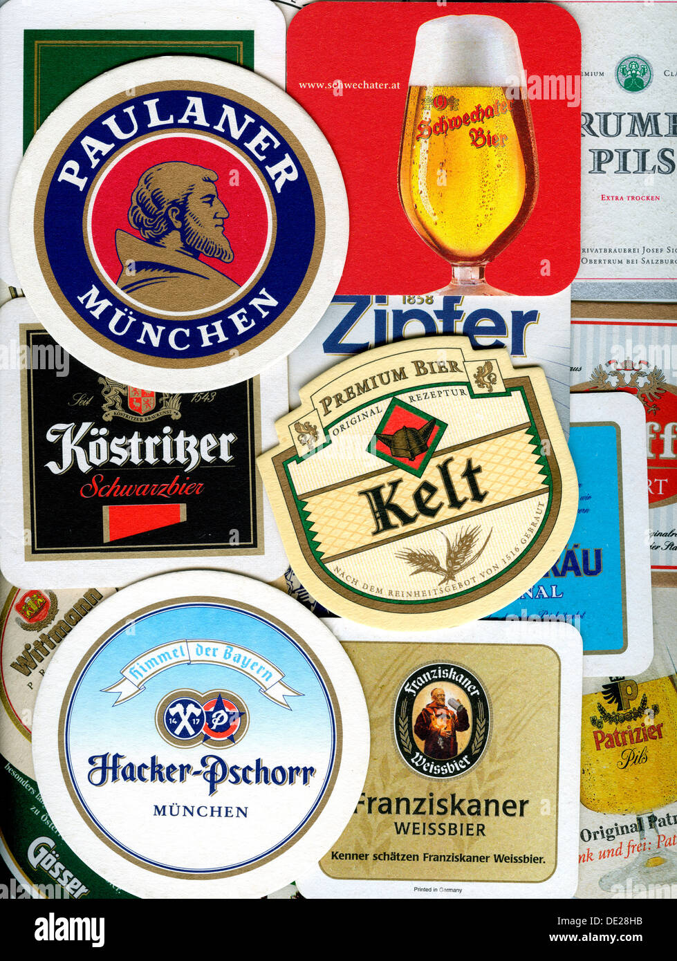German and Austrian beer mats Stock Photo Alamy