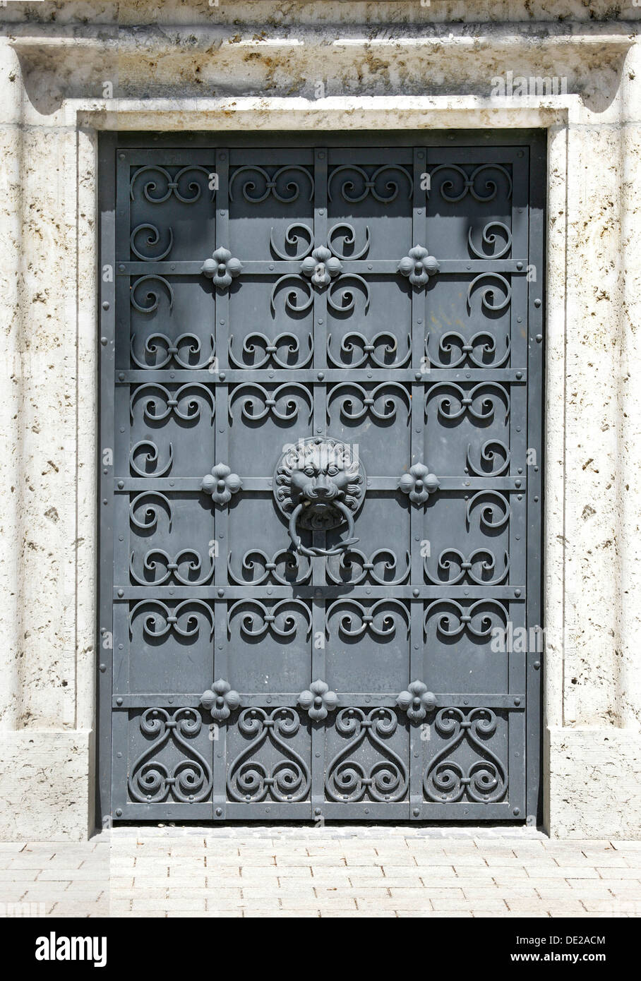 Wrought-iron door at the Bavarian National Museum, Munich, Bavaria Stock Photo