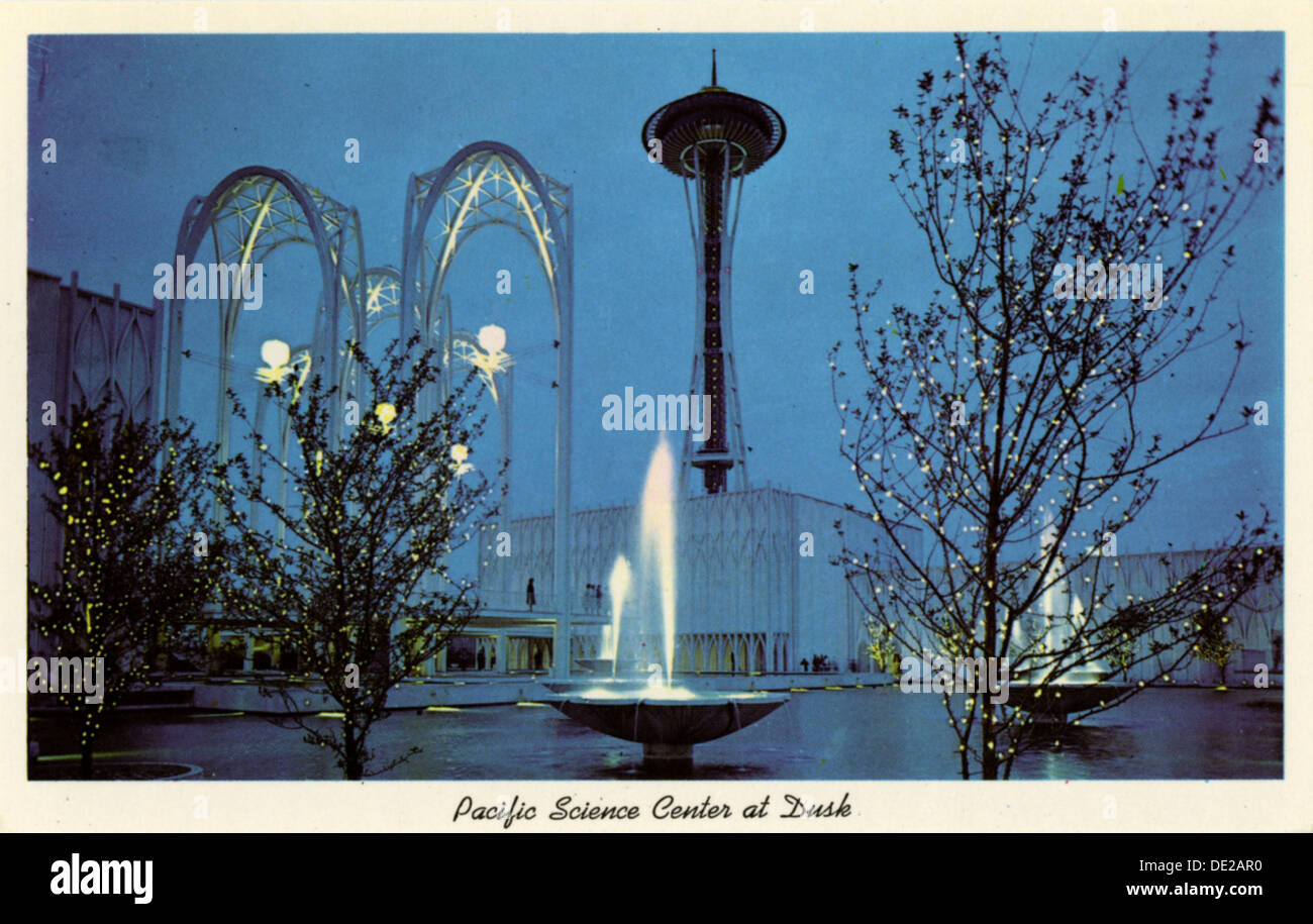 Pacific Science Center at dusk, Seattle, Washington, USA, 1963. Artist: Unknown Stock Photo