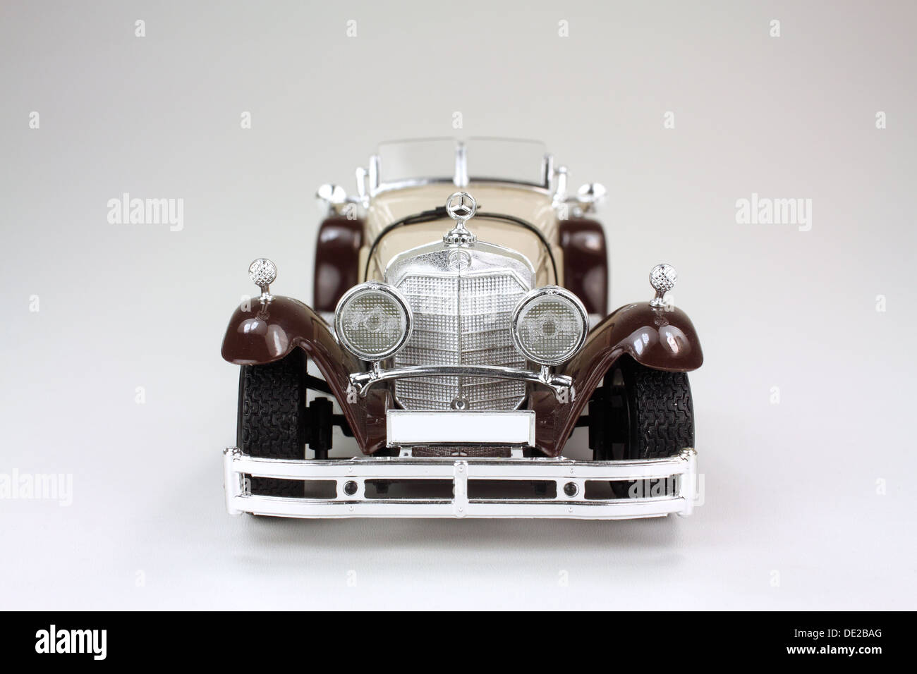 Model of a vintage Mercedes-Benz car on white background Stock Photo