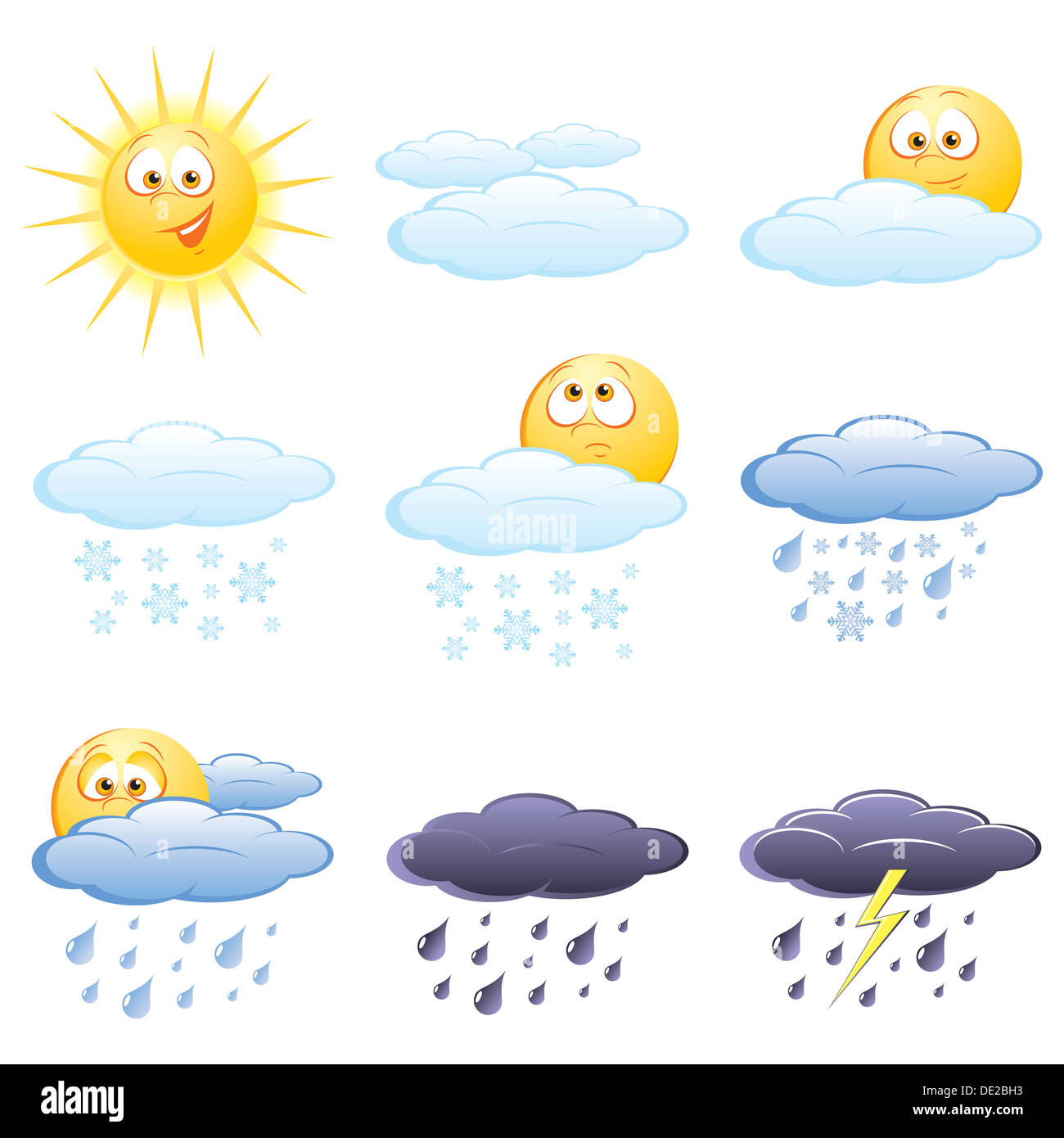 Weather icons sun cloud hi-res stock photography and images - Alamy