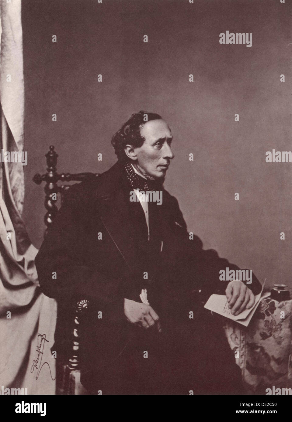 Hans Christian Andersen, Danish author, 19th century. Artist: Franz Hanfstaengl Stock Photo