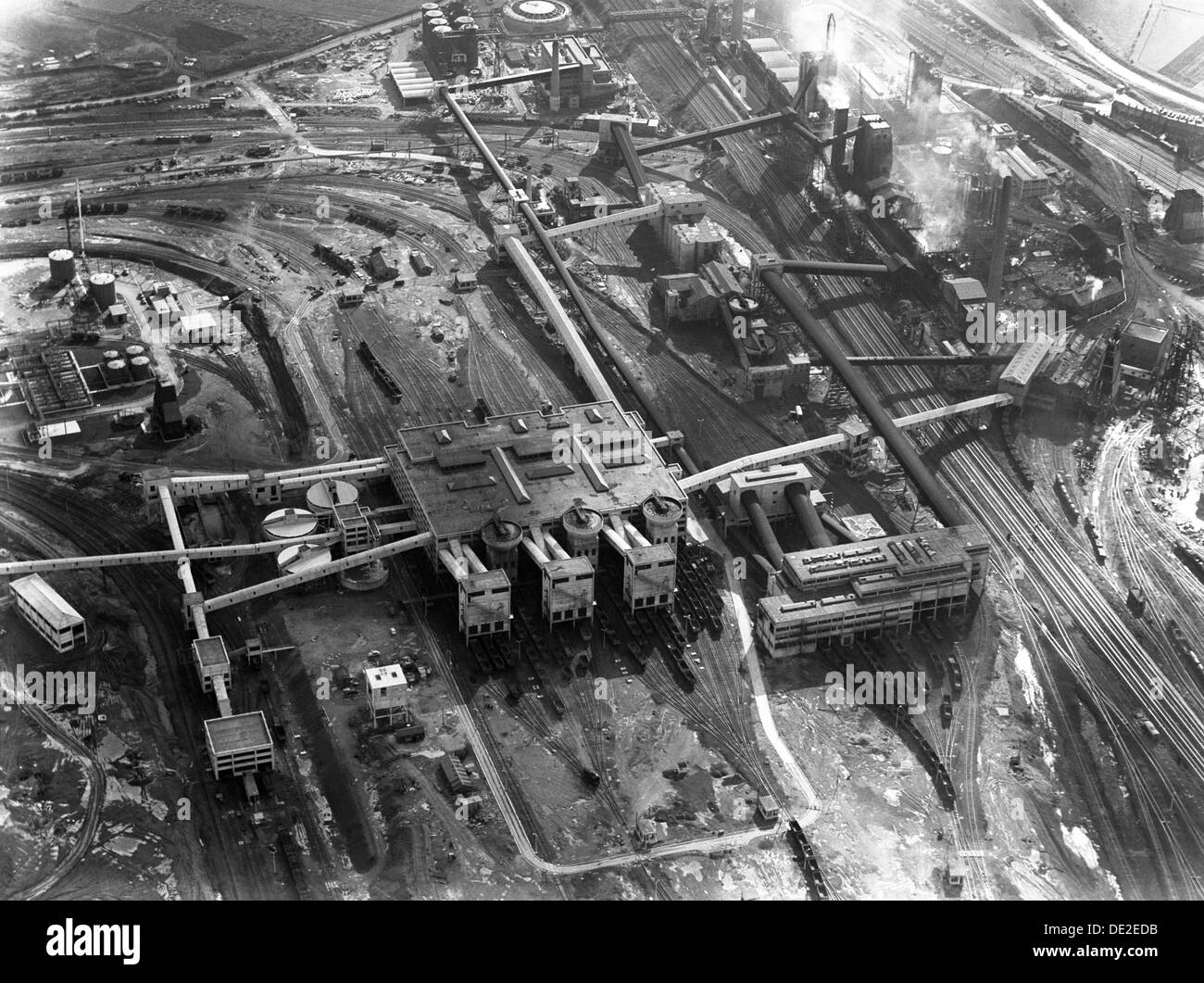Aerial view of the Manvers coal processing plant, Wath upon Dearne, South Yorkshire, 1964. Artist: Michael Walters Stock Photo