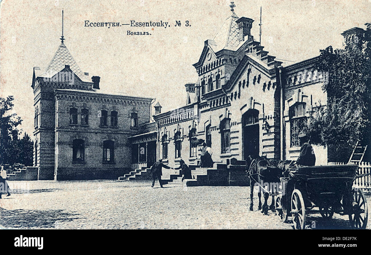 Railway Station Square, Yessentuki, Russia, 1900s.  Artist: Anon Stock Photo