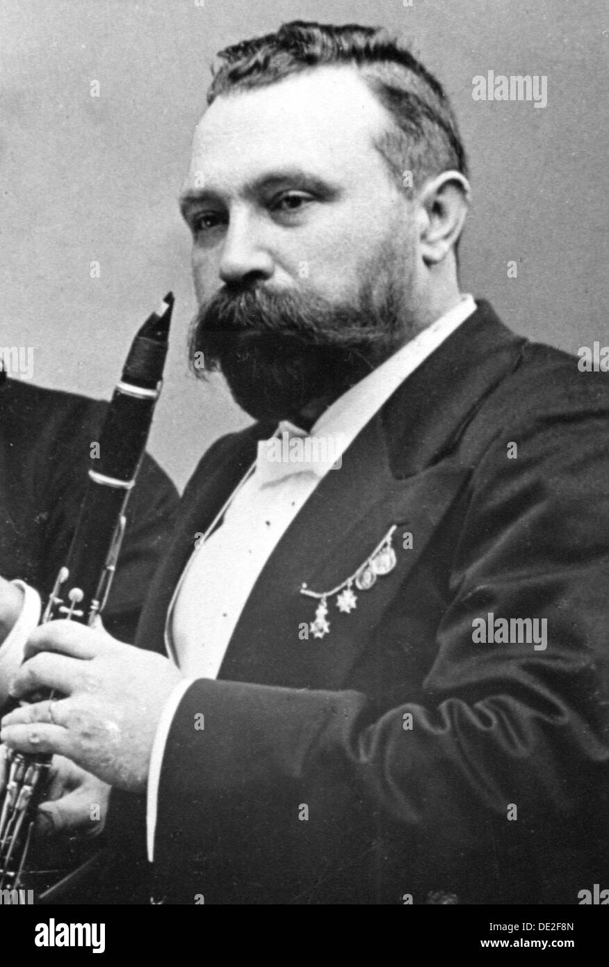 Richard Mühlfeld, German clarinettist, 1890s. Artist: Anon Stock Photo