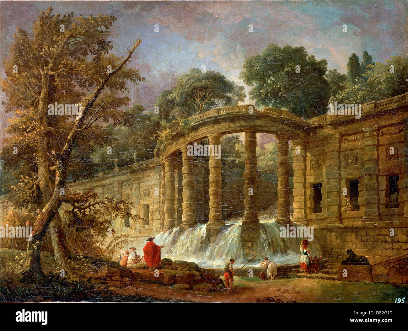 ‘Pavilion with the Cascade’, 1760. Artist: Hubert Robert Stock Photo