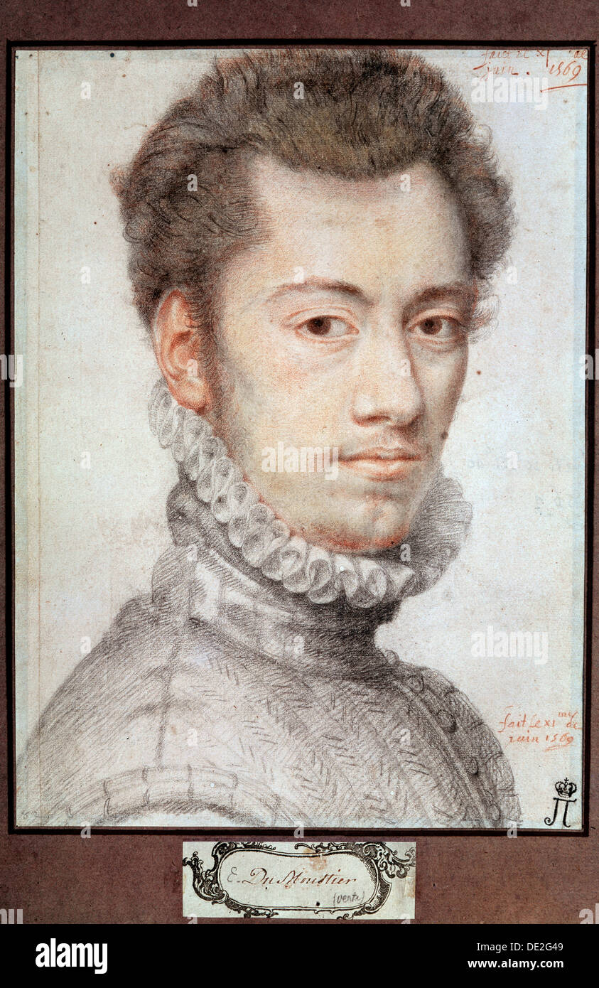 'Portrait of Etienne Dumoustier', c1570. Artist: Pierre Dumonstier I Stock Photo
