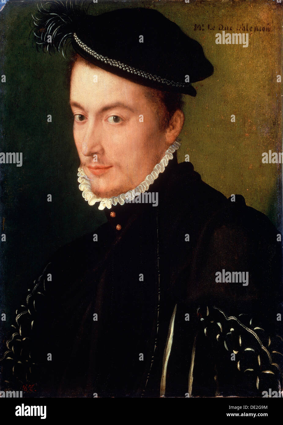 'Portrait of Francois de Valois, Duke of Alencon', late 1560s. Artist: French Master Stock Photo