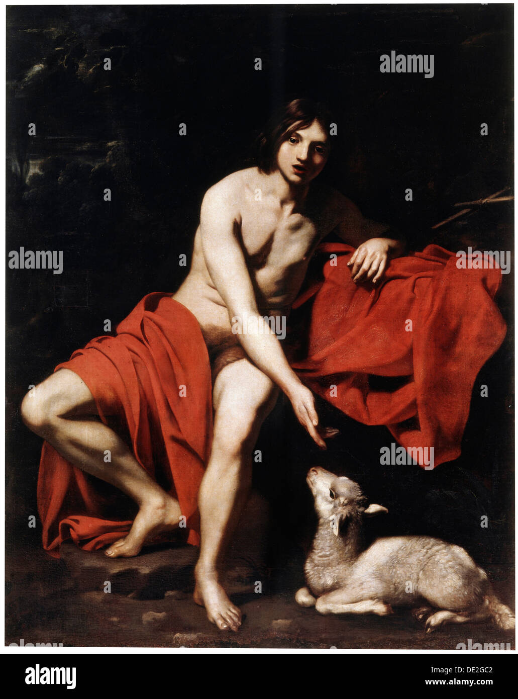 'Saint John the Baptist in the Wilderness', c1615-c1620. Artist: Nicolas Regnier Stock Photo
