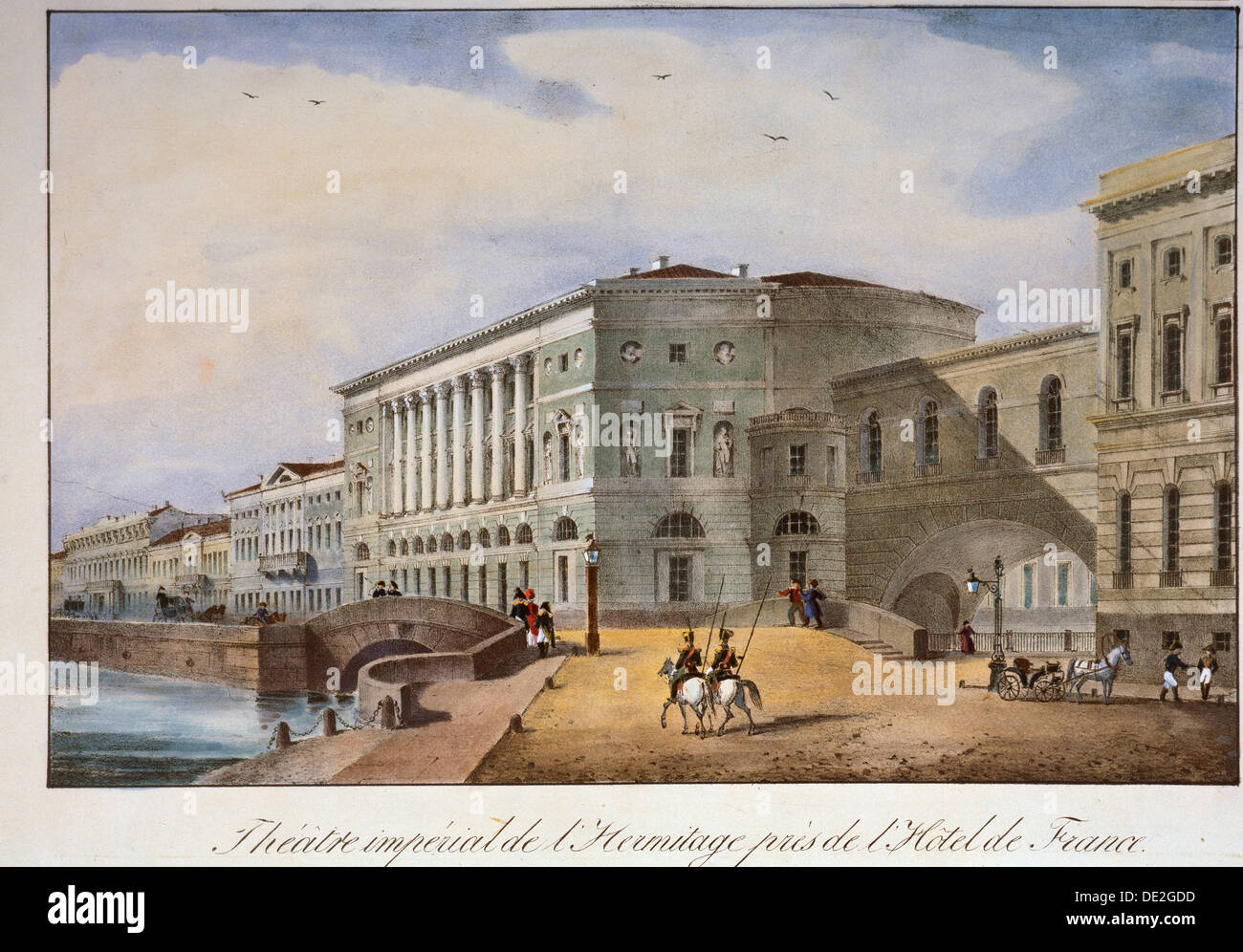 'The Hermitage Theatre in St Petersburg', 1840s. Artist: Anon Stock ...