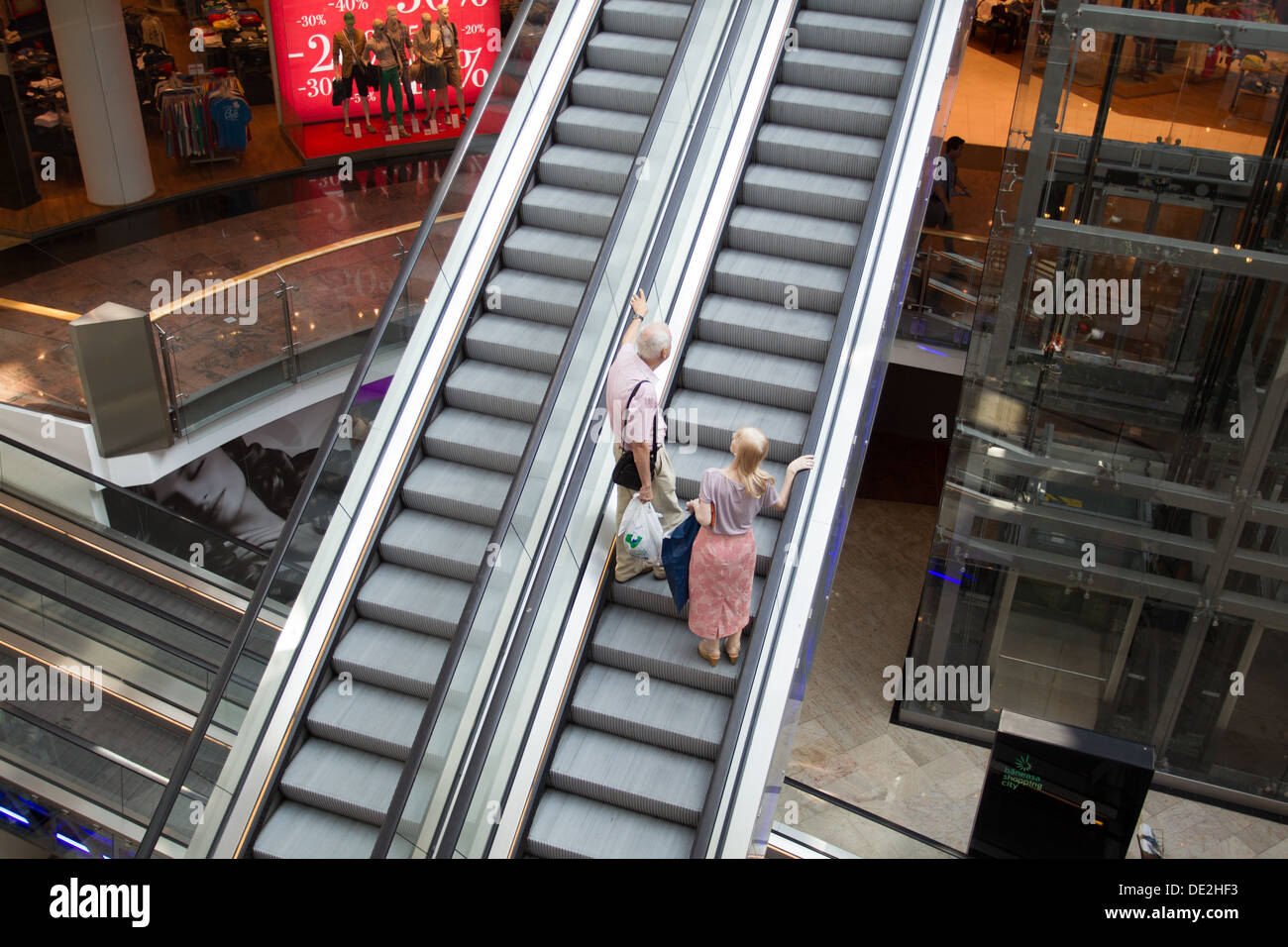 Indoor landscape, shopping escalator and glass roof of modern shopping mall  in Vientiane City, Zhengzhou, Henan Province Stock Photo - Alamy