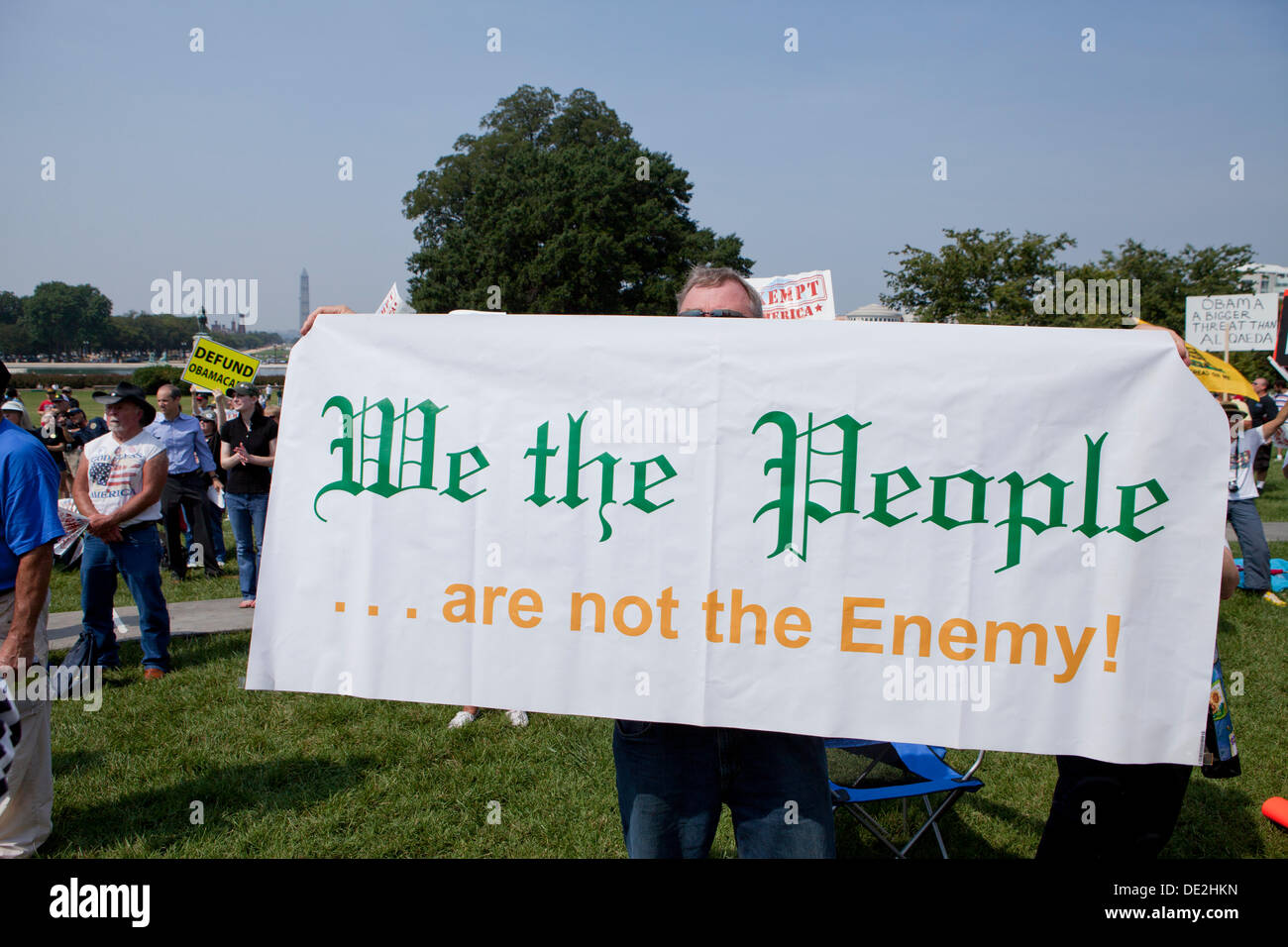 Tea Party activists gather on Capitol Hill to protest against ObamaCare - Washington, DC USA Stock Photo
