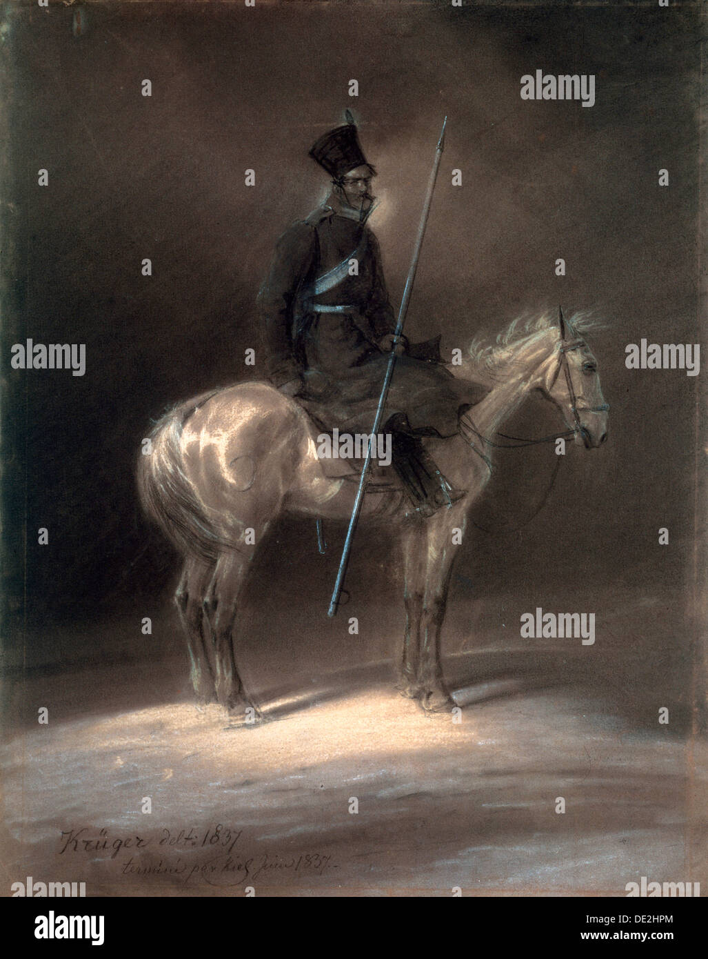 'Cossack on Horseback', 1837.  Artist: Franz Kruger Stock Photo