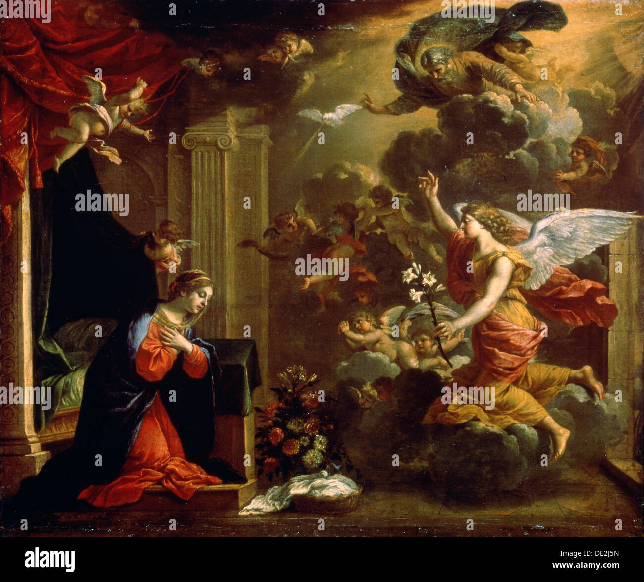 'The Annunciation', 17th century.  Artist: Eustache Le Sueur Stock Photo