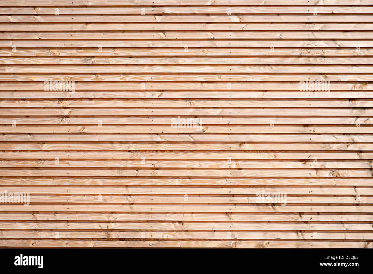 Natural coloured wood sheathing of a holiday house, made of planed board Stock Photo