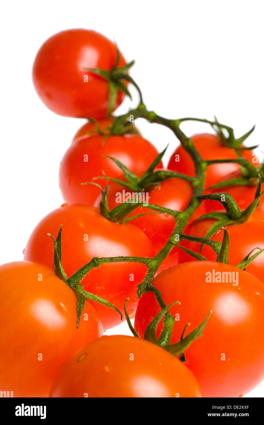 Juicy organic Cherry tomatoes isolated over white background Stock ...