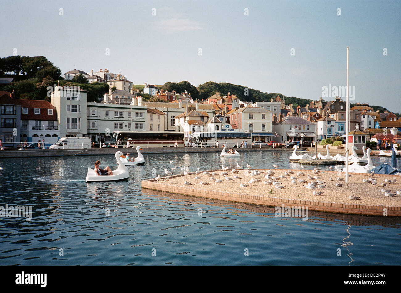 Boating lake on hastings front, East Sussex, UK Stock Photo