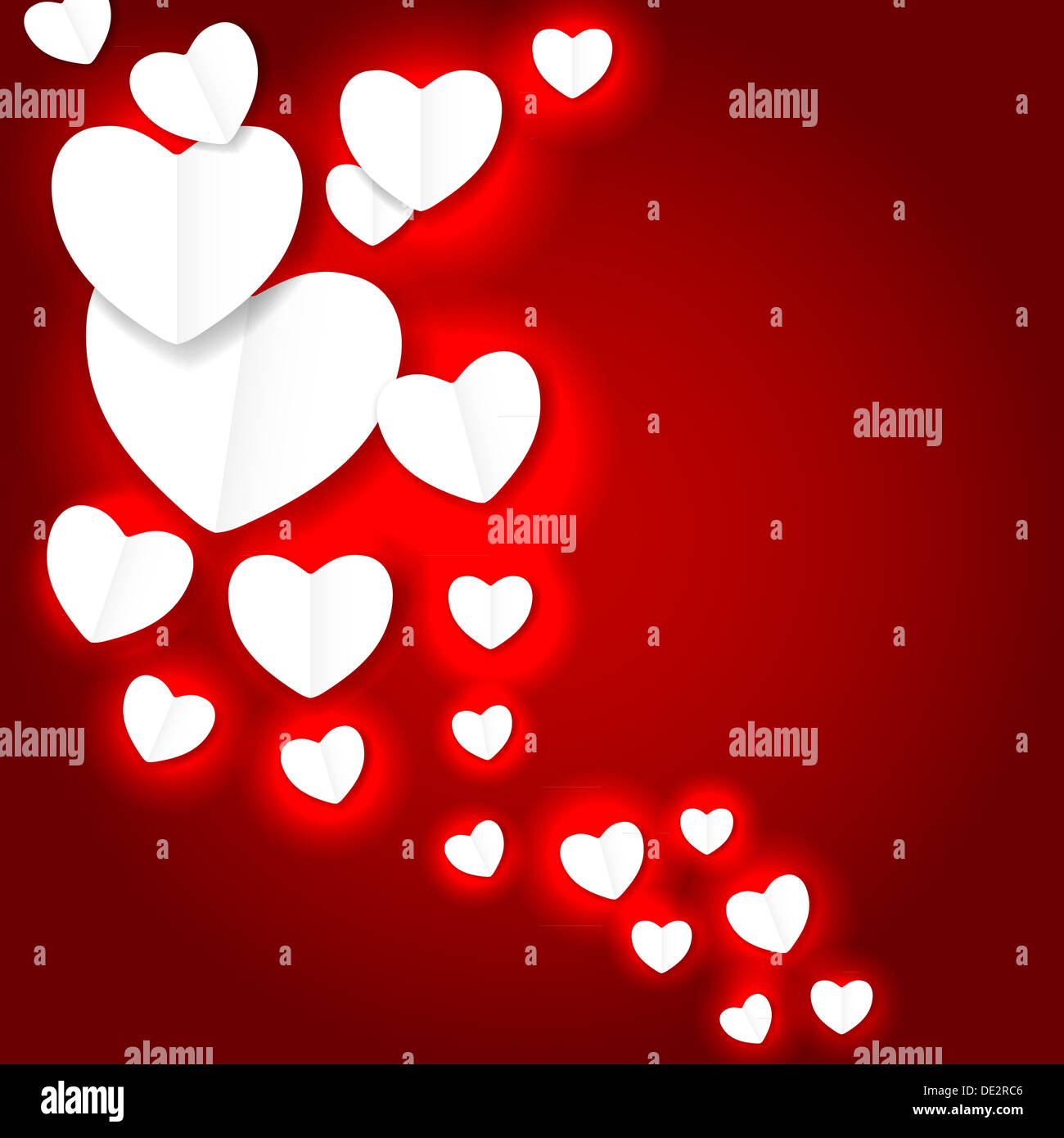 Valentines day paper heart backgroung, vector illustration Stock Photo ...