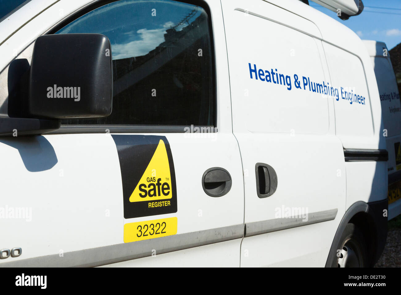 Gas Safe Register sign on a van Stock Photo Alamy