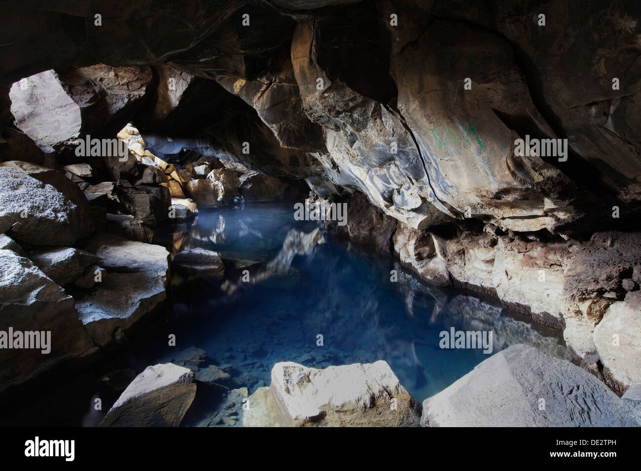 Grjotagja cave, Myvatn, North Iceland, Iceland, Europe Stock Photo