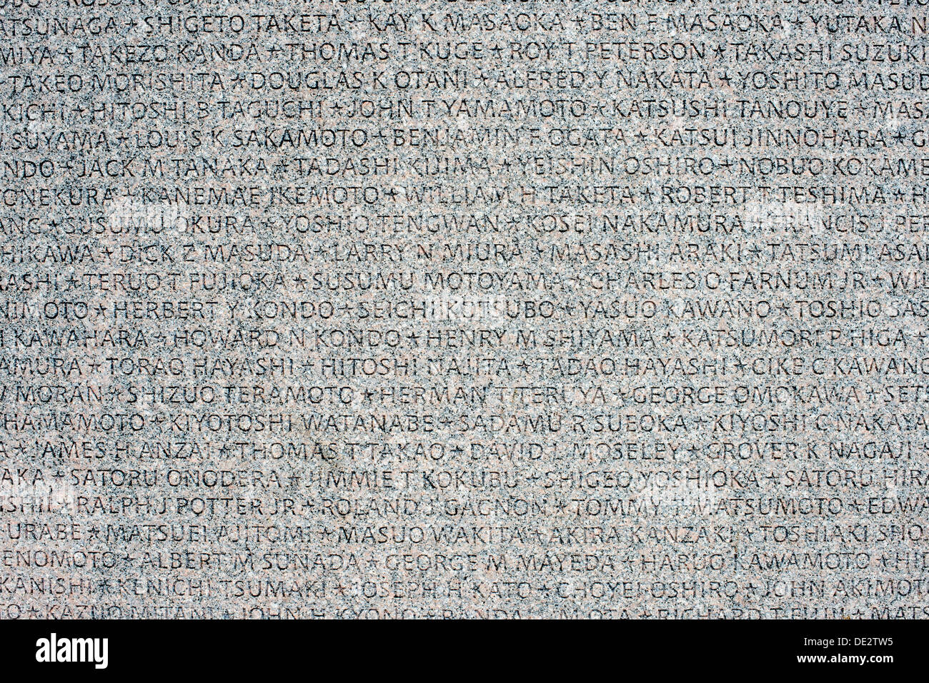 WASHINGTON DC, USA Names of Japanese Americans who died fighting in